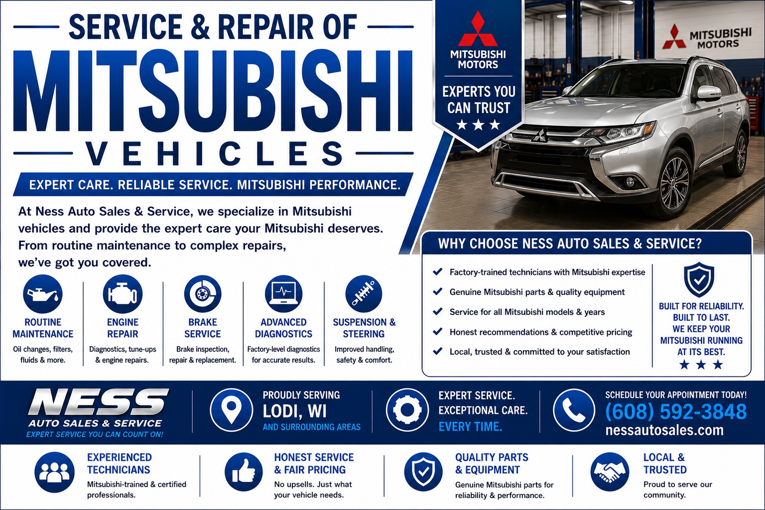 Service and Repair of Mitsubishi Vehicles