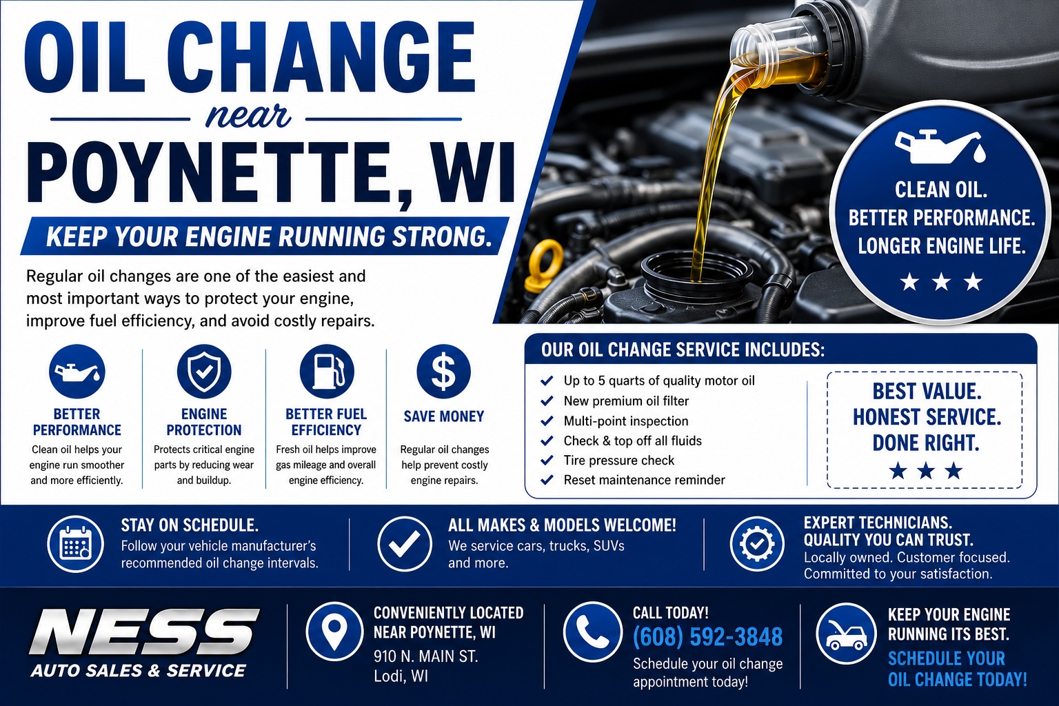 Oil Change Poynette Wi